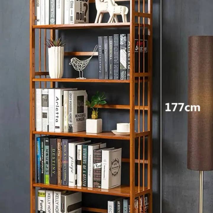 everythingbamboo - Wholesale Bookcase - Large Size Pure Bamboo Book Shelf Cabinet Simple Solid Storage Fantastic 5 and 6 Tiers BBC032