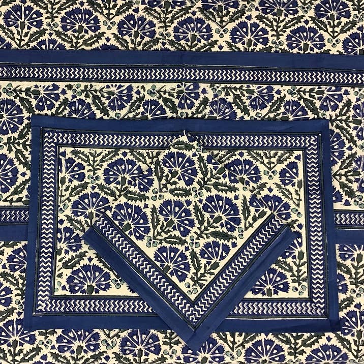 natural habitat - Wholesale Tablecloth - Tablecloth 60X60 Chrysanthemum Blue 406A