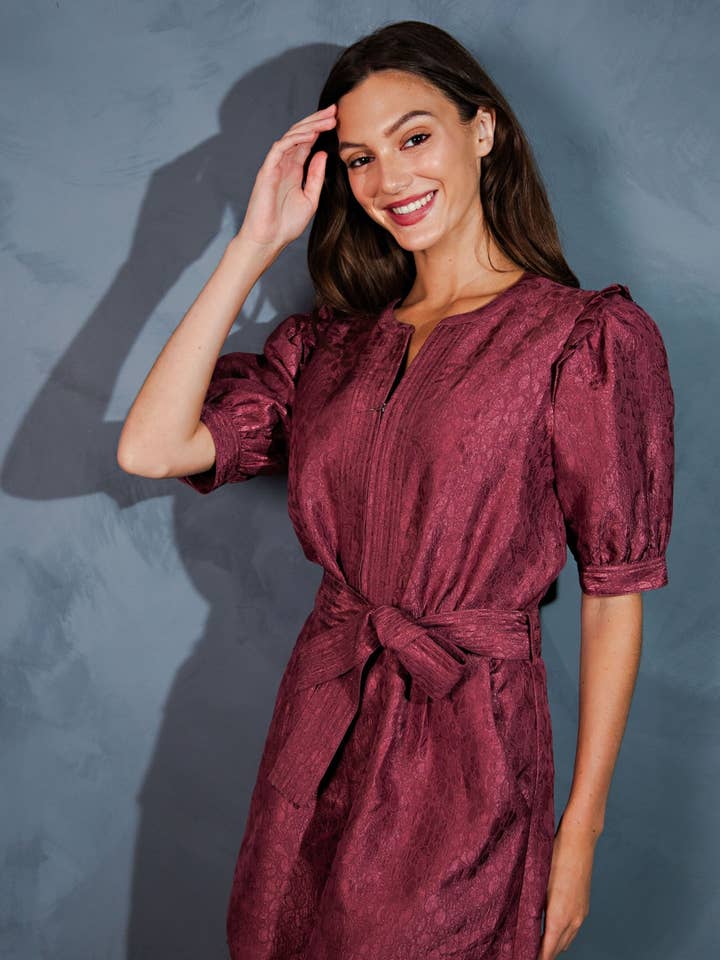 Elegante tessuto Jacquard Tuta con cintura per la vendita all'ingrosso da parte di PORSHA