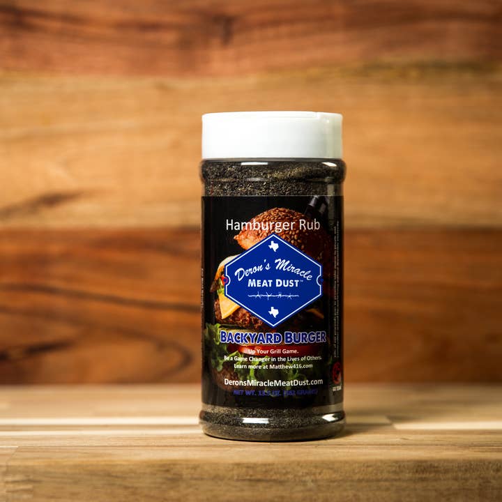 Backyard Burger & Steak Seasoning and Rub - 12 Piece Case for wholesale by Deron's Miracle Meat Dust™