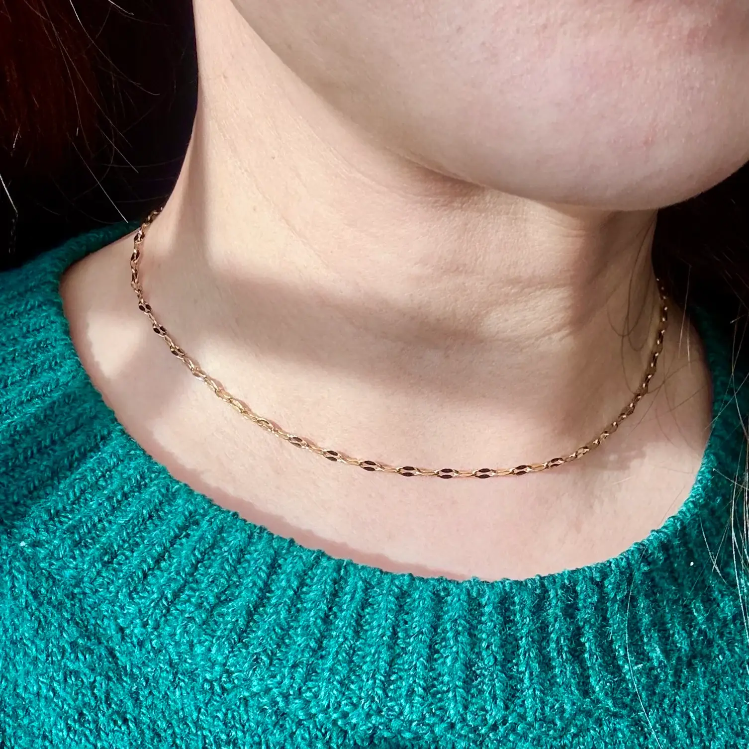 Everly Yours - Wholesale Link & Chain Necklace - 14K Gold Sequin Necklace5