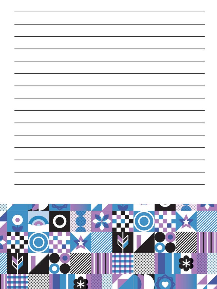 Geometric Grid Lined Stationery for wholesale by Igloo Letterpress