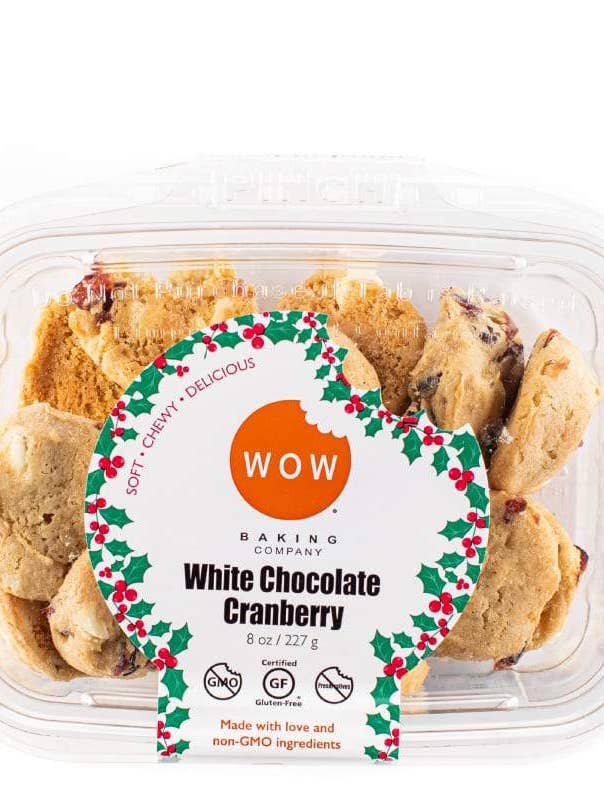 Gluten-Free White Chocolate Cranberry Cookie Bakery Tubs for wholesale by WOW Baking Company