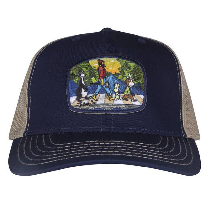 MN Abbey Rd Patch Hat - Navy/Khaki for wholesale by Adam Turman Artwork Co