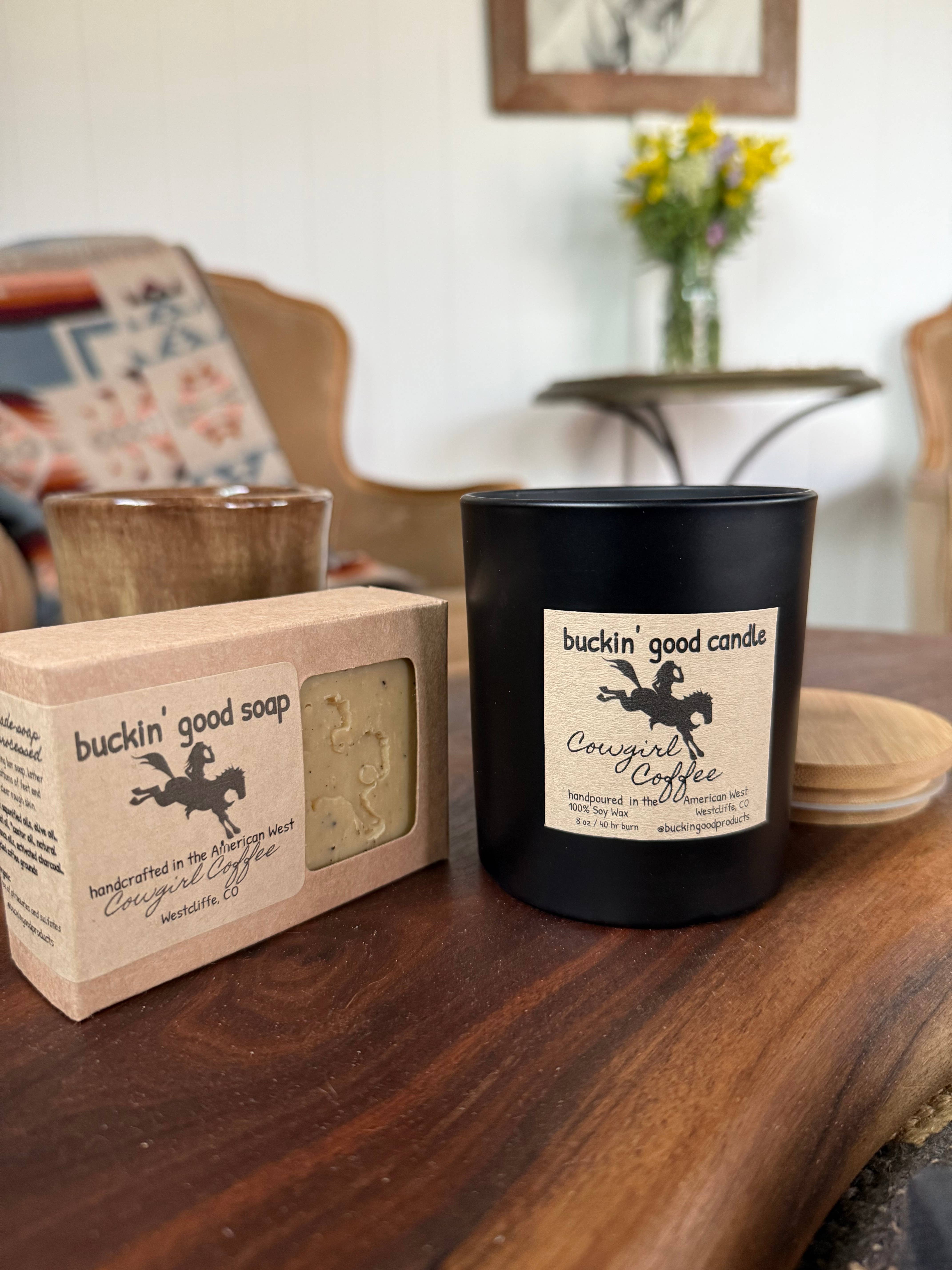buckin’ good products - Wholesale Jar/Filled Candle - Candle Cowgirl Coffee Ceramic (western decor)1