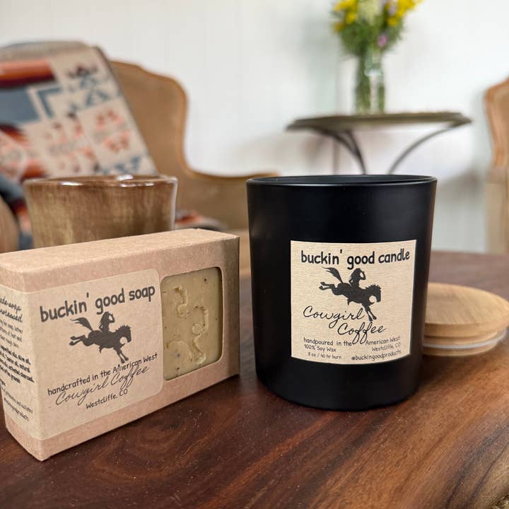 buckin’ good products - Wholesale Jar/Filled Candle - Candle Cowgirl Coffee Ceramic (western decor)1