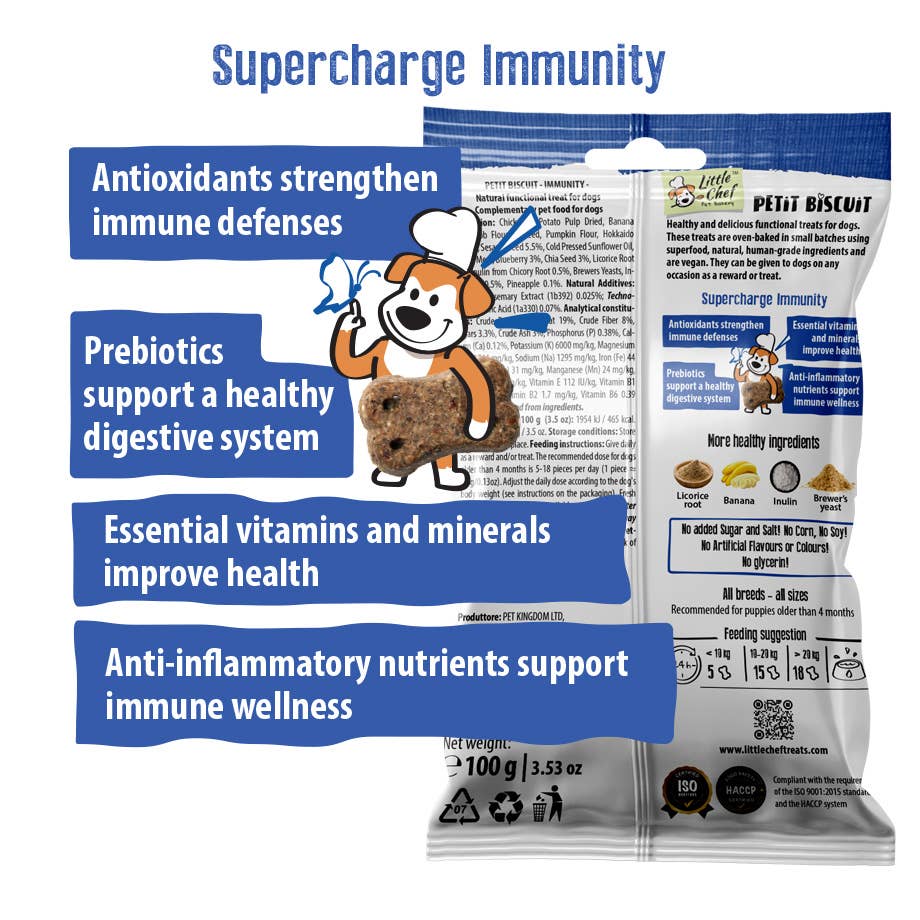 United Pet Brands - Venta al por mayor Chuches - Perros - Galletas Funcionales Veganas para Perros, Sin Granos, Apoyo al Sistema Inmunológico - 100 g3