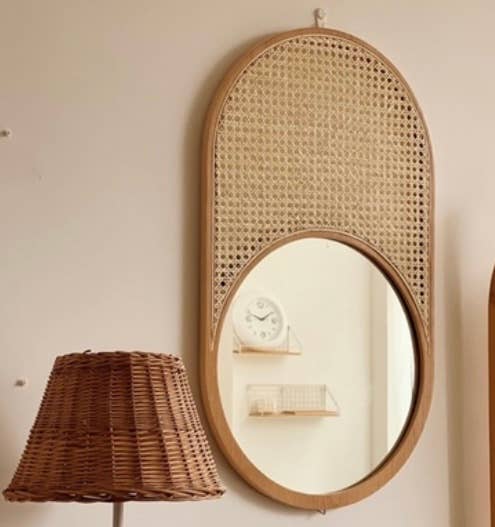 Coucou Bamboo - Wholesale Wall Mirror - 60cm Oval Wood Mirror|Oval mirror decor made of wood frame8