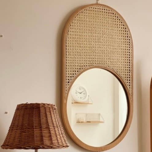 Coucou Bamboo - Wholesale Wall Mirror - 60cm Oval Wood Mirror|Oval mirror decor made of wood frame8