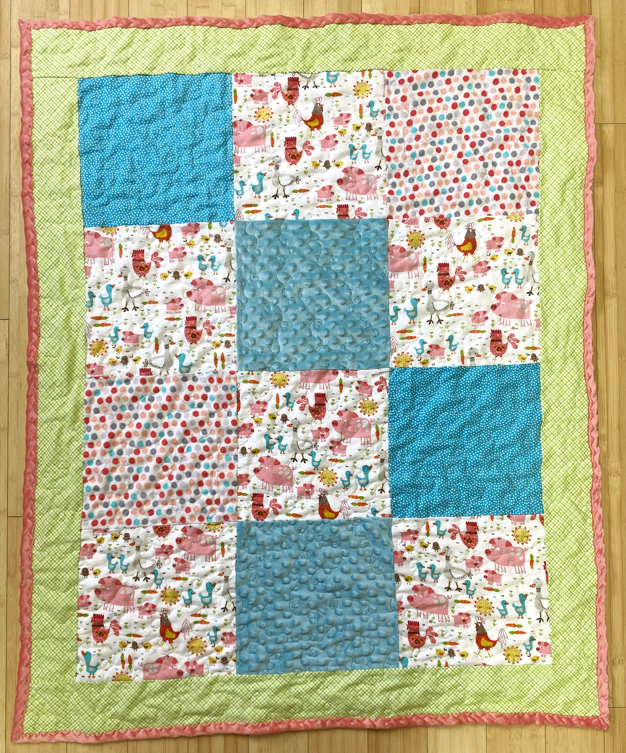 Wetona’s Handmade - Wholesale Quilt - Kids & Baby - Farm Animal Baby Quilt2