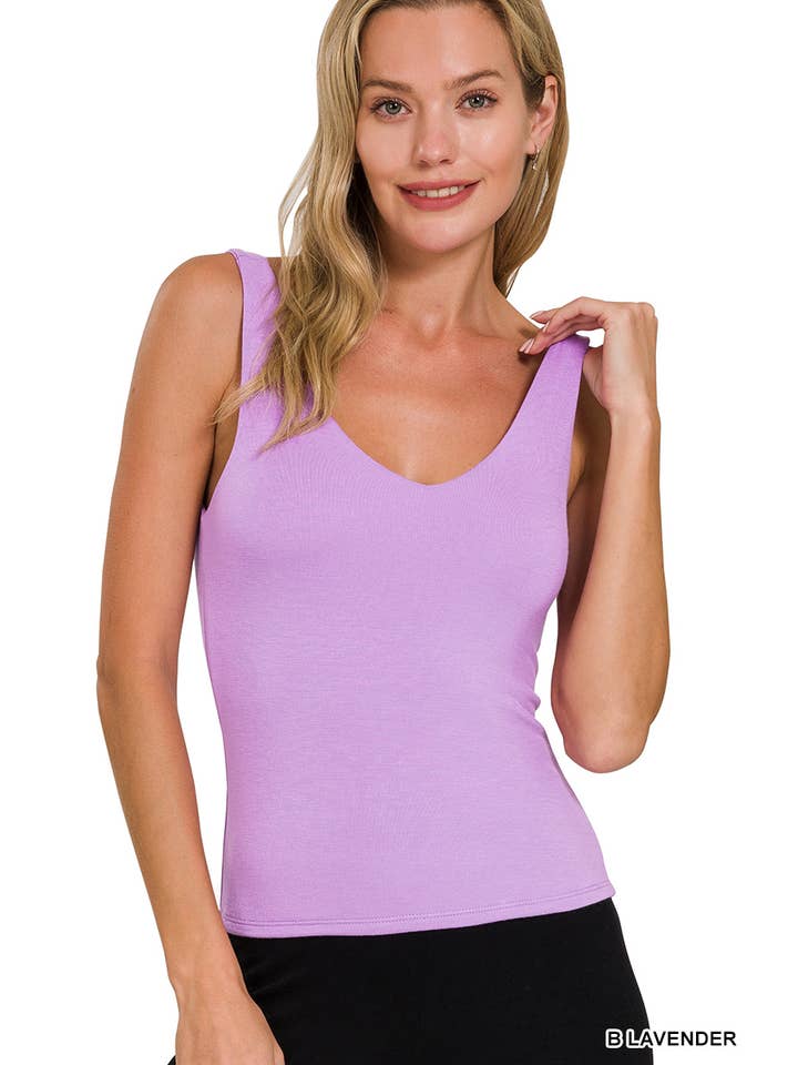 42POPS - Wholesale Tank Top - Women's - ',,,...SI-25678 DOUBLE LAYERED TANK TOP