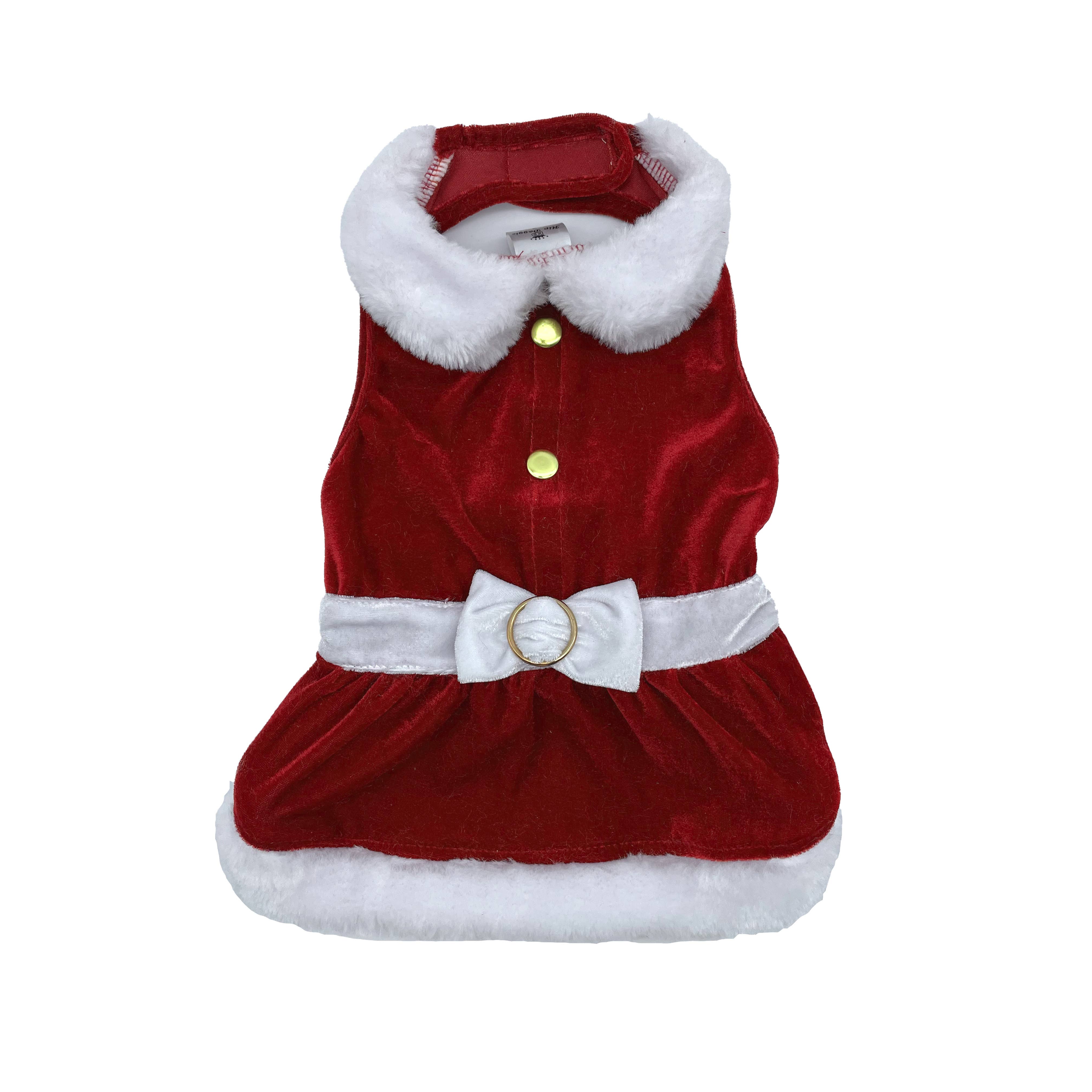 Barker's Bowtique - Wholesale Pet Costume - Dog - Mrs. Clause Dog Dress for Christmas