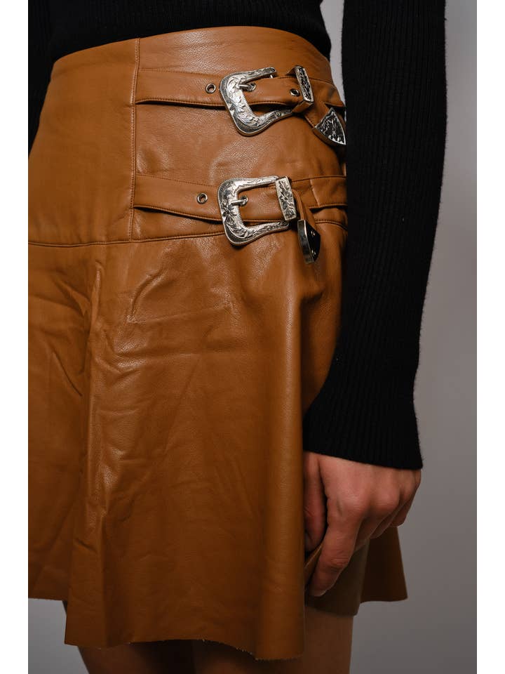 Blue B - Wholesale Skirt - Women's - 99581S - Western Buckle Faux Leather Skort13