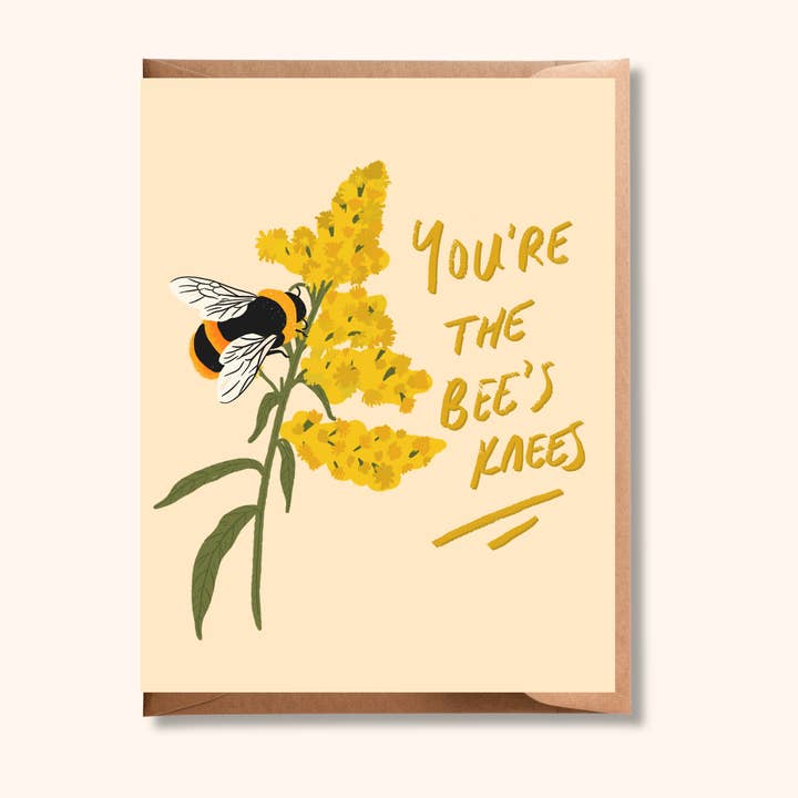 You’re the Bees Knees | Bumblebee Greeting Card for wholesale by Brush & Bird Paper Co.