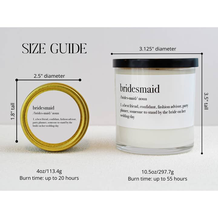 Aria Bella Candles - Wholesale Jar/Filled Candle - Bridesmaid Definition Soy Candle1