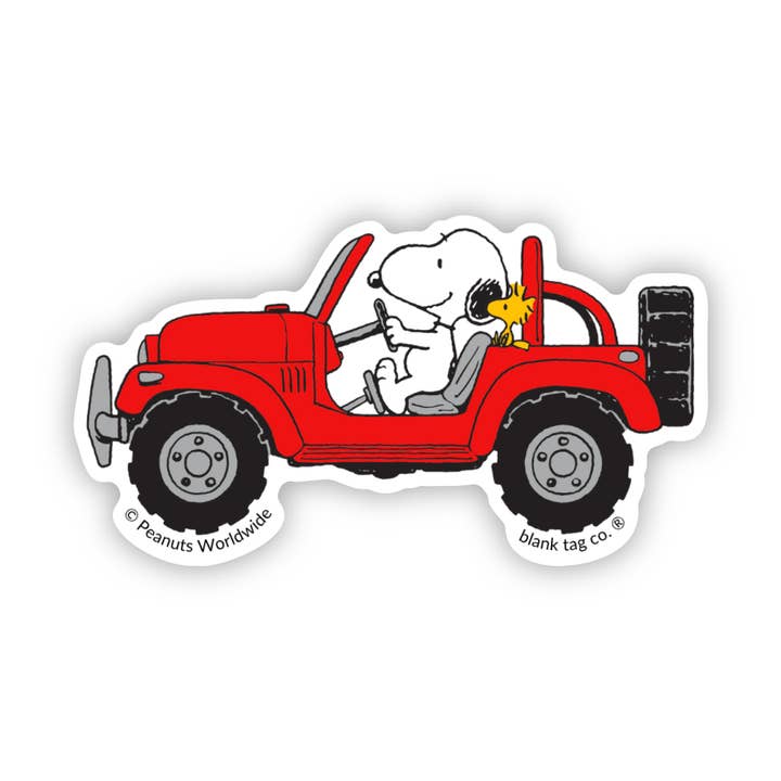 The Snoopy Driving An SUV Sticker for wholesale by Blank Tag Co. Stickers - Waterproof Stickers