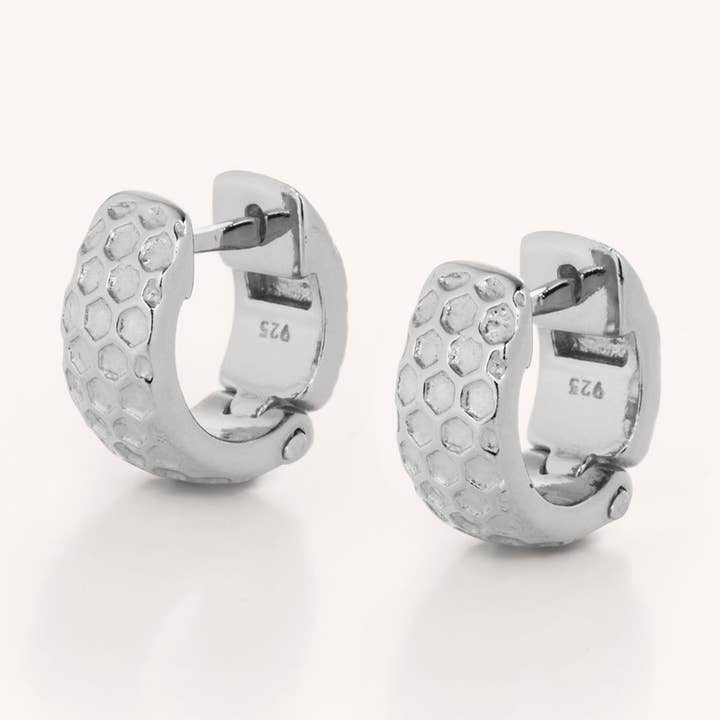 Honeycomb Huggie Earrings for wholesale by Nellou