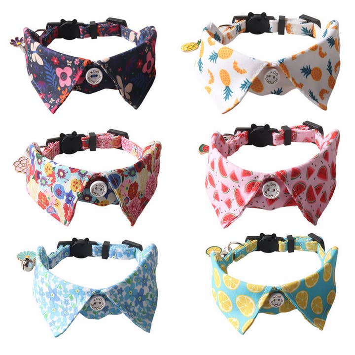 PAWPAWwholesale - Wholesale Pet Collar - Cat/Dog - Floral Cat Collar with Bell – Adjustable Fit_CWMM761416