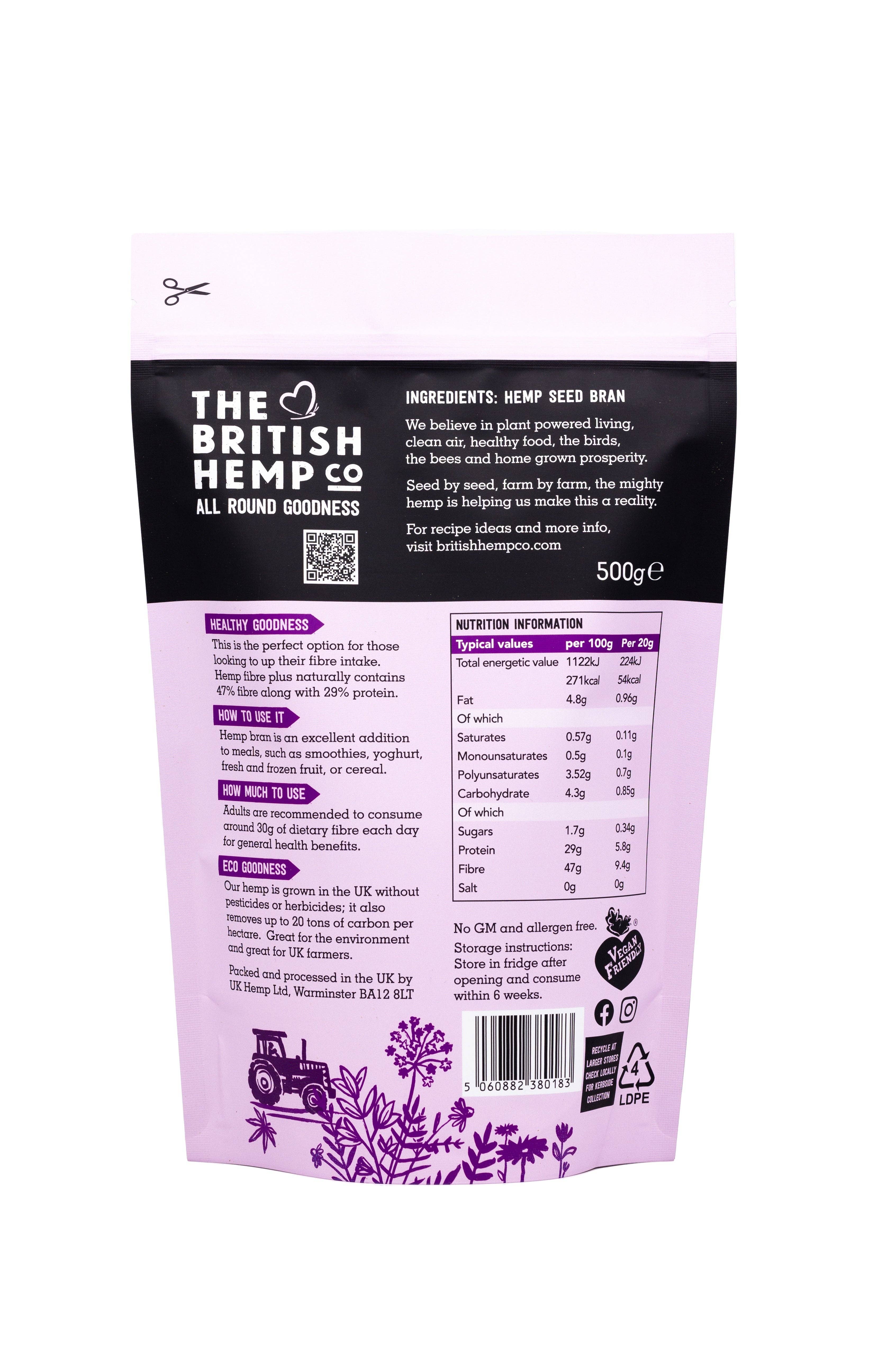 The British Hemp Co – wholesale Protein/superfood powder – HEMP FIBRE PLUS1
