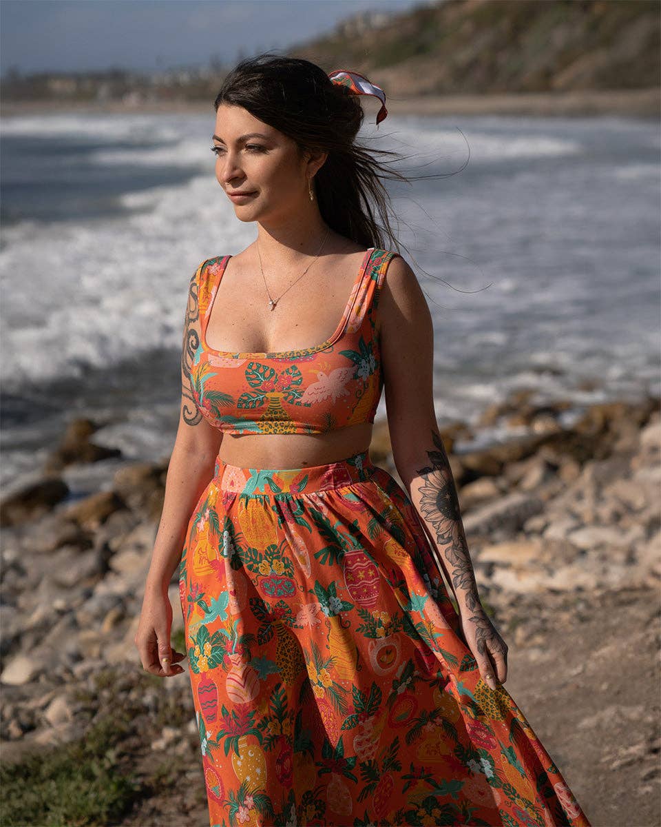 Sun & Sanctuary - Wholesale Tank Top - Women's - The Zephyr Cropped Tank Top in Vase de Flores4