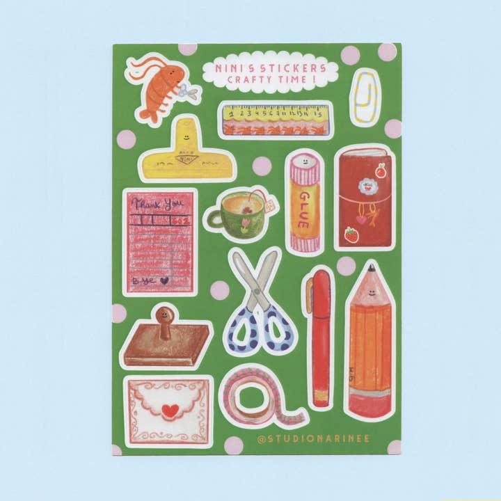 Crafty Time! – A6 Sticker Sheet for wholesale by Studio Narine