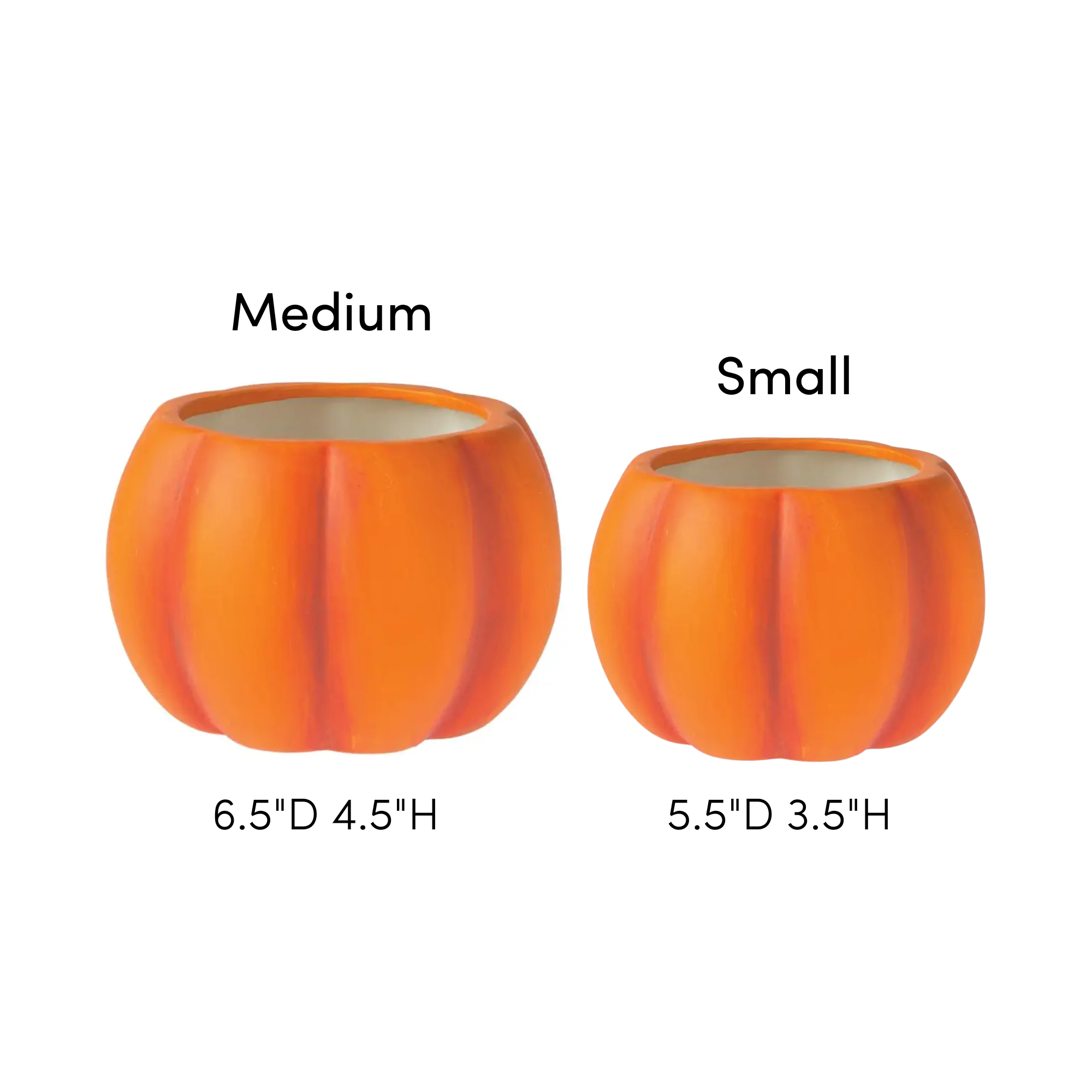 Jacobson - Wholesale Plant Pot - Matte Ceramic Pumpkin Planter - Orange1