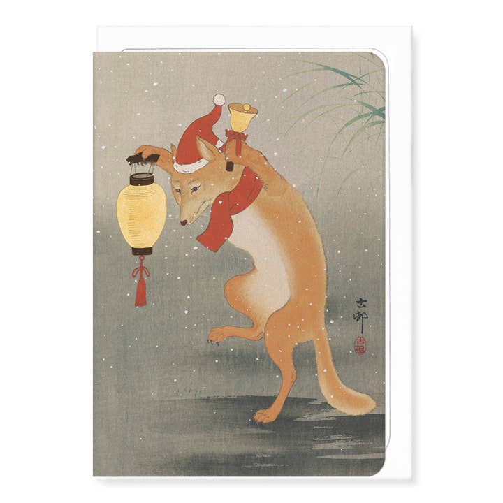 DANCING SANTA FOX: Japanese Greeting Card for wholesale by Ezen Trade
