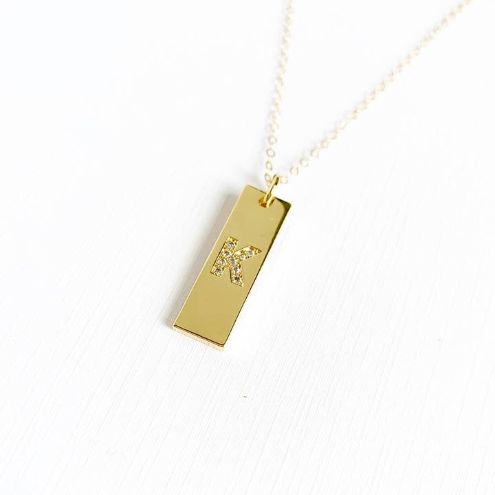 True by Kristy Jewelry - Wholesale Pendant/Charm Necklace - Initial Tag Personalized Necklace Gold Filled