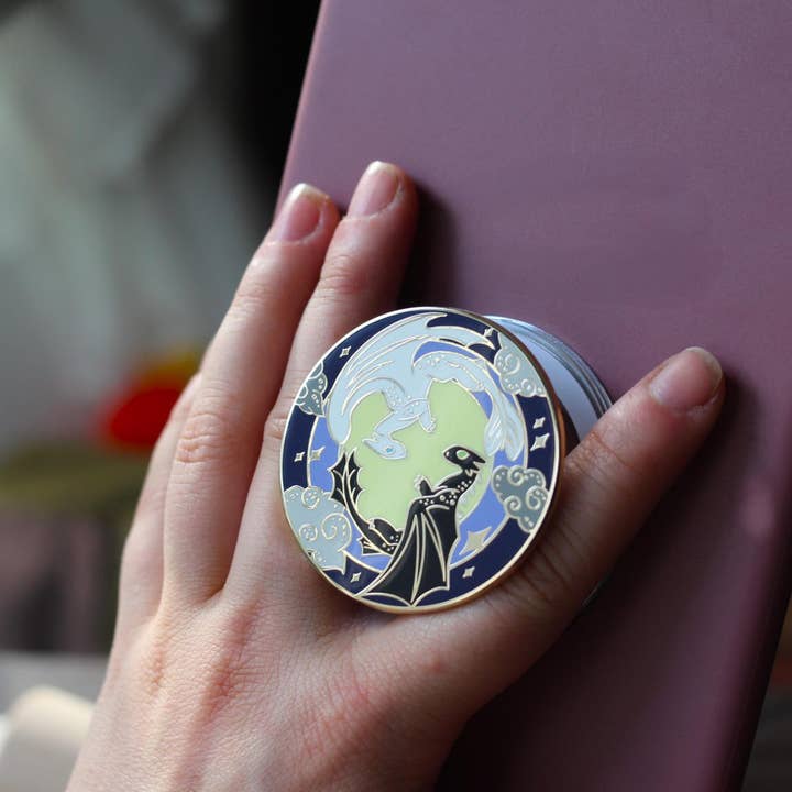 Geek and Artsy - Wholesale Phone Grip - Dancing Dragons magnetic Kindle Grip, bookish magnetic phone grip, interchangeable ereader holder3