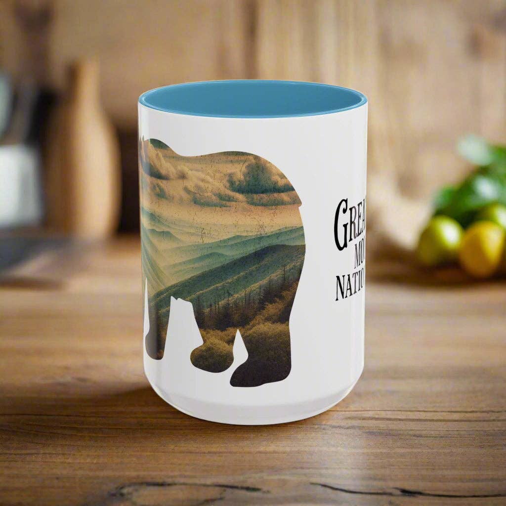 Park Service Apparel - Wholesale Coffee Mug - Great Smoky Mountains National Park Colored Coffee Mug 11oz 15oz Bear Cup7