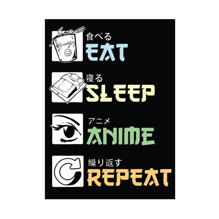 Eat Sleep Anime Repeat Jumbo Magnet for wholesale by Kalan
