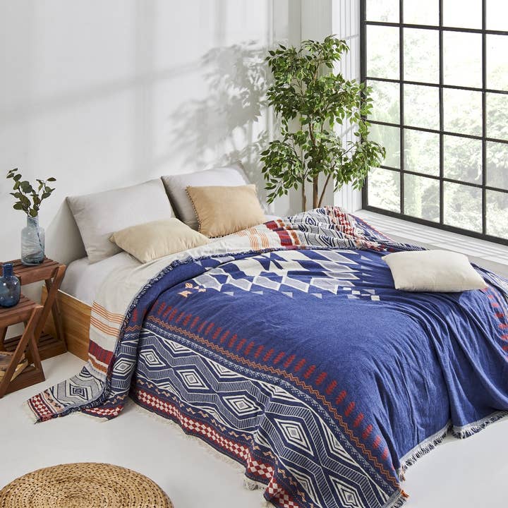 Aztekisk sängöverkast sommarfiltöverdrag lättviktigt lantligt för wholesale av Kikoya