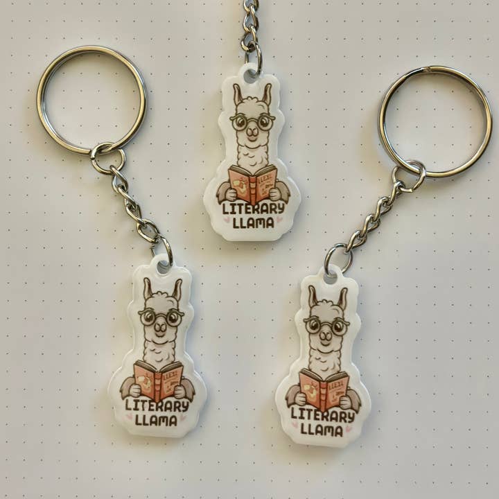 Literary Llama Keychain for wholesale by Clarity Goods