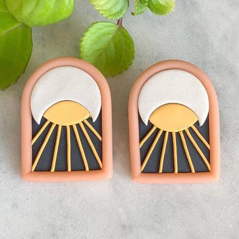 Solstice Handcrafted Polymer Clay Dangle Earrings for wholesale by WARAO Jewelry