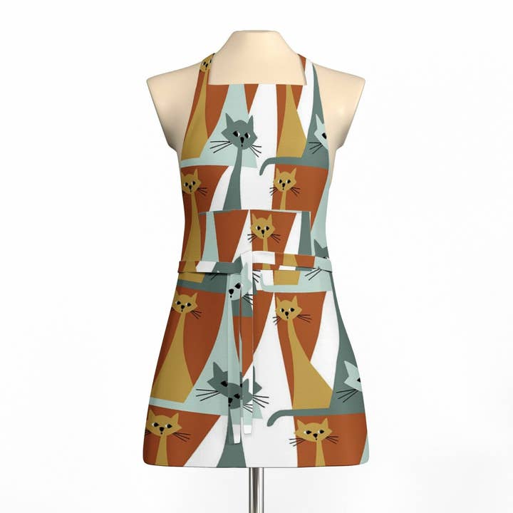 Kitty Orange Apron With Pocket for wholesale by Arvidssons Textil