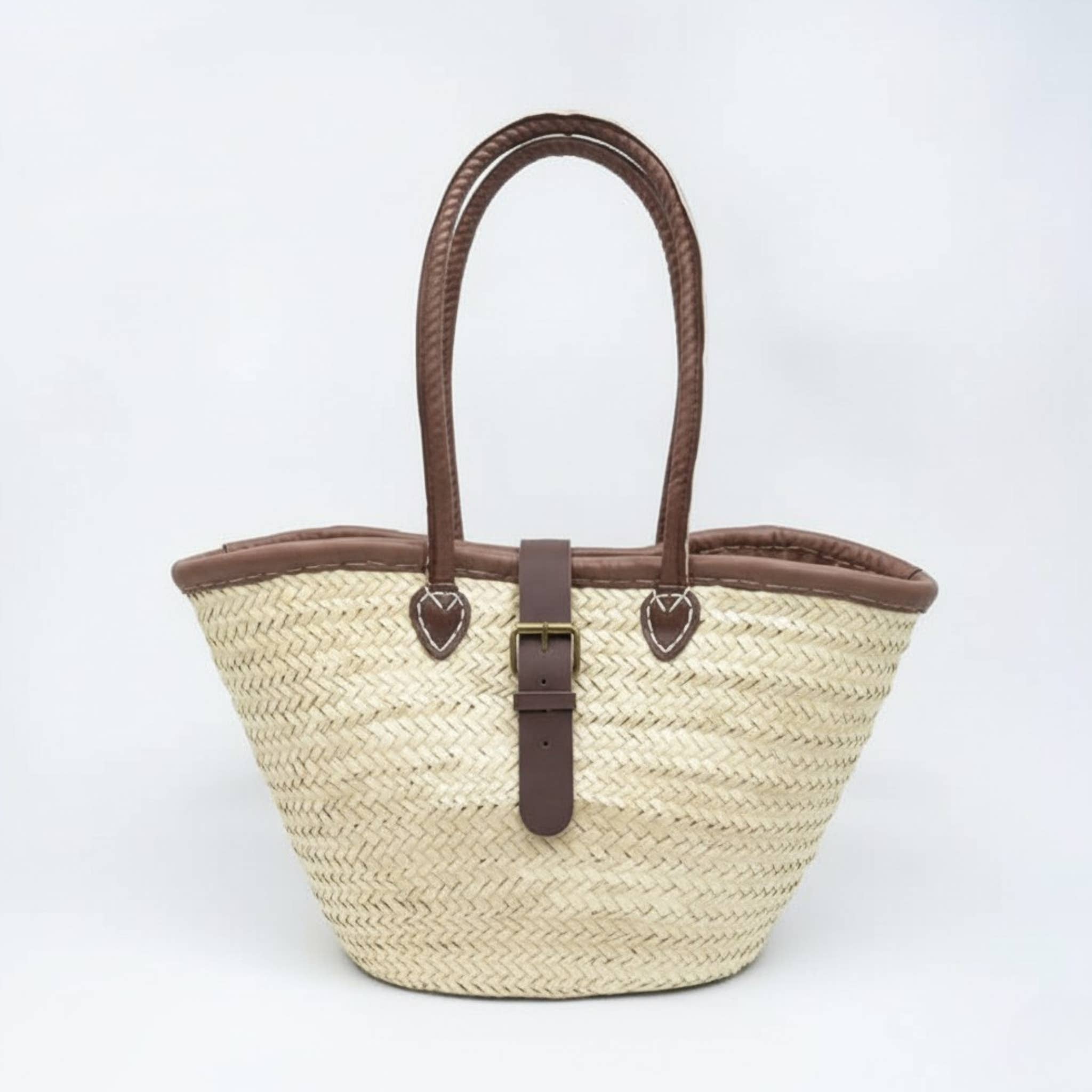 LeBazare - Wholesale Beach Bag - Panier Français avec Boucle - Sac Fourre-Tout en Paille Tressée à la Main1