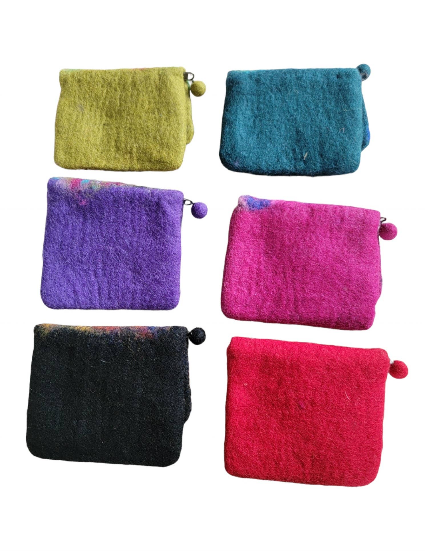 Evergreen Guardian Imports - Wholesale Coin Purse - Women's - BA650b Wool Felt Coin Purse Leaf Feather Flap (2 colors)1