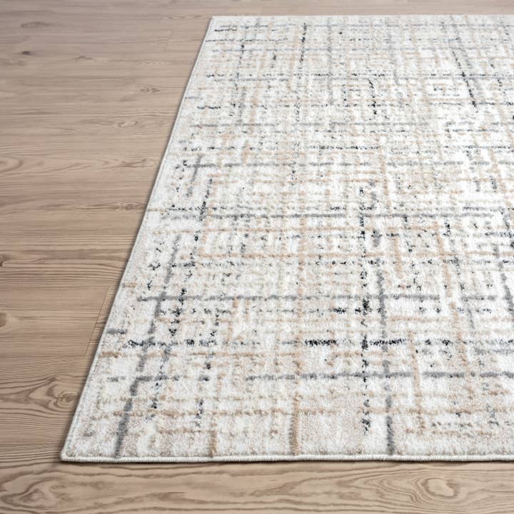Abani Rugs - Wholesale Vloerkleed - Abani Viva VIV130A neutrale beige-grijze vloerkleed met crosshatch patroon2