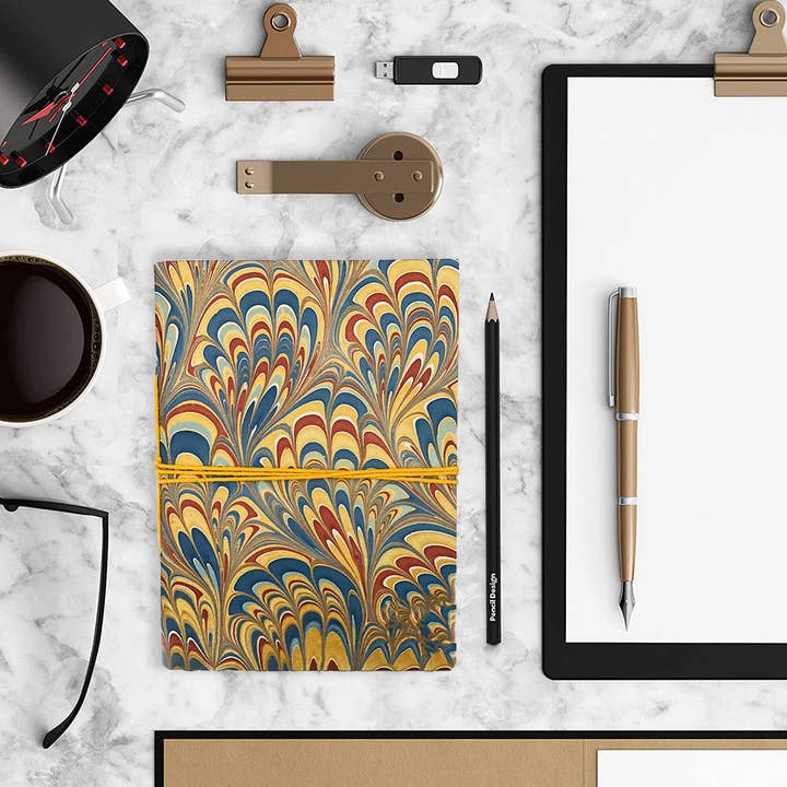 R K Handicrafts and Exporters - Vente Journal intime - Journal à couverture rigide avec impression marbrée Bahi5