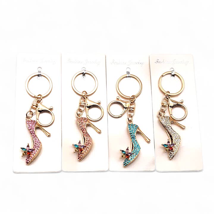 Rhinestone High Heel Keychain Set – 4 Colors and other Purchase Wholesale bling keychains. Free Returns & Net 60 Terms on Faire trending on Faire.