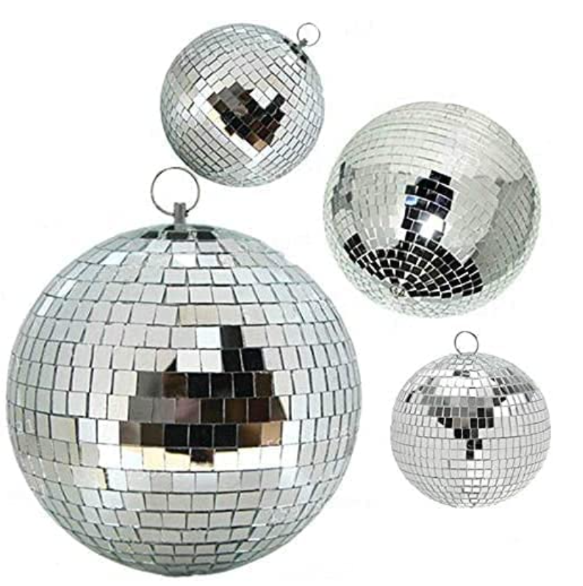 Unused in Factory Stock Bag Lot of 12 Disco Ball Keychains 