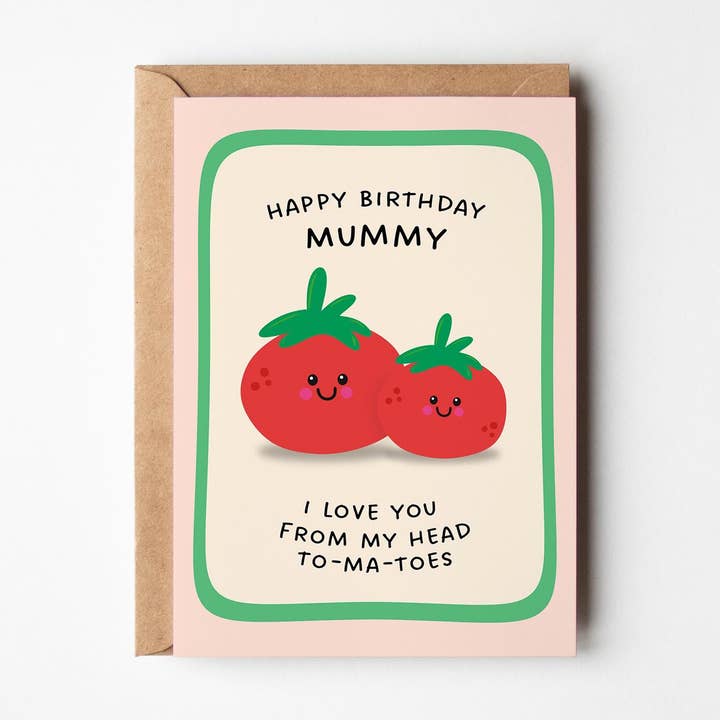 Tomato Pun Card for Mummy for wholesale by PulpKo