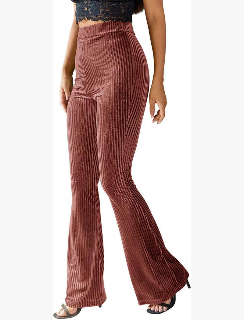 safistyle - Wholesale Pants - Women's - Velvet High-Waist Flared Pants5