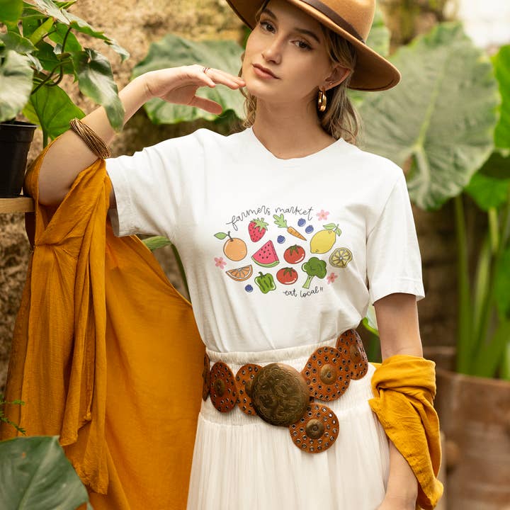 Camiseta estampada Farmers Market para venta al por mayor de amarieacreates