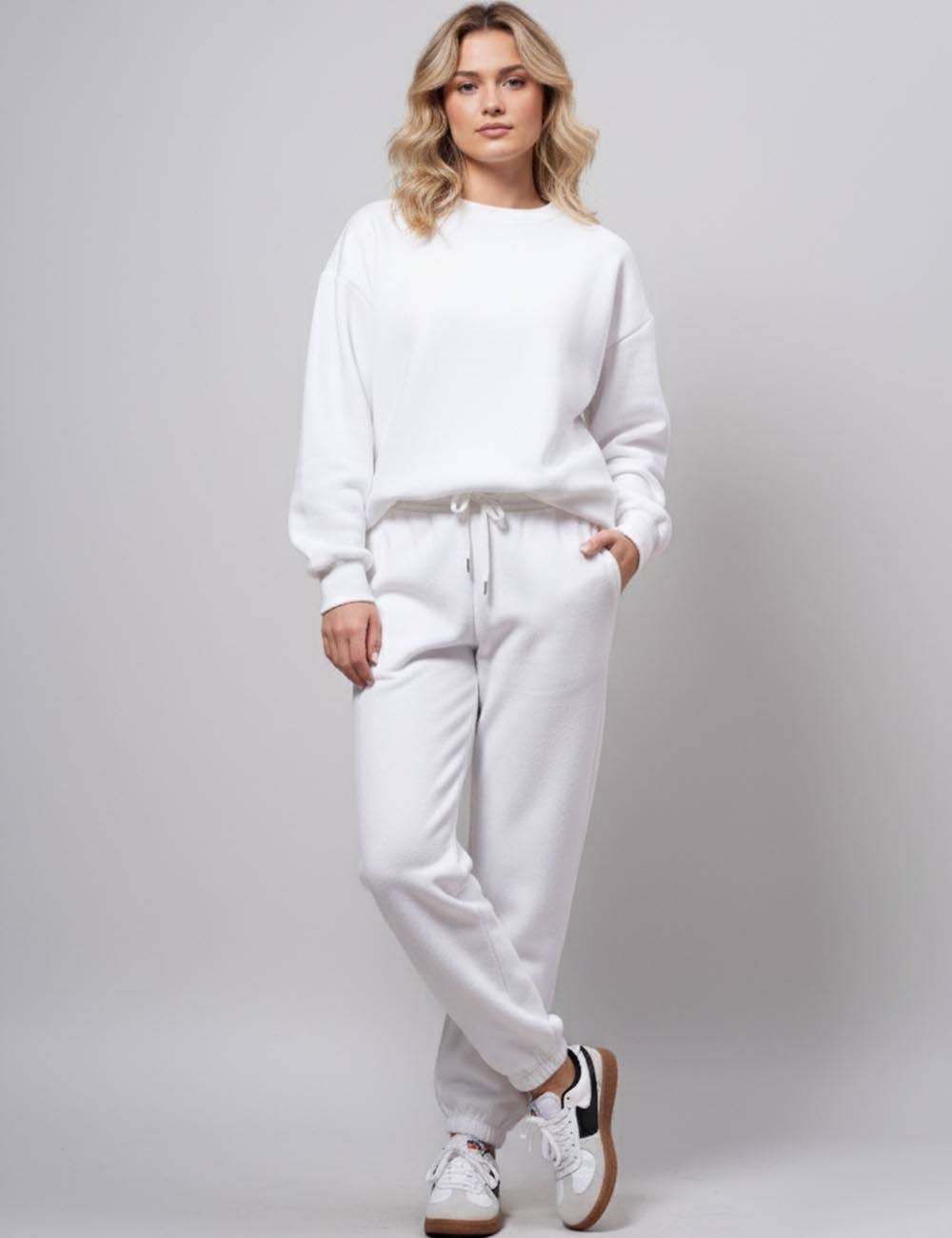 Sweetkama - Wholesale Lounge Set - Women's - Ladies Solid Color Sweatshirt and Pants Sets 211021A7