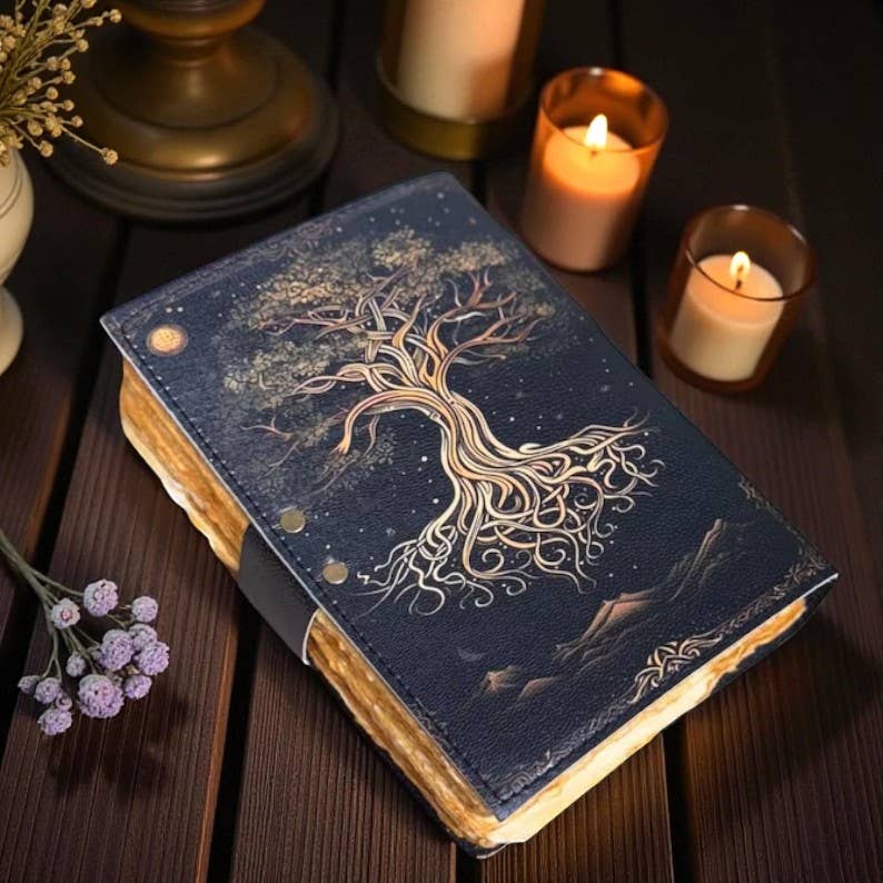Leatherooze - Wholesale Journal/Diary - Tree of Life Leather Journal: Celestial Spell Book, Grimoire4