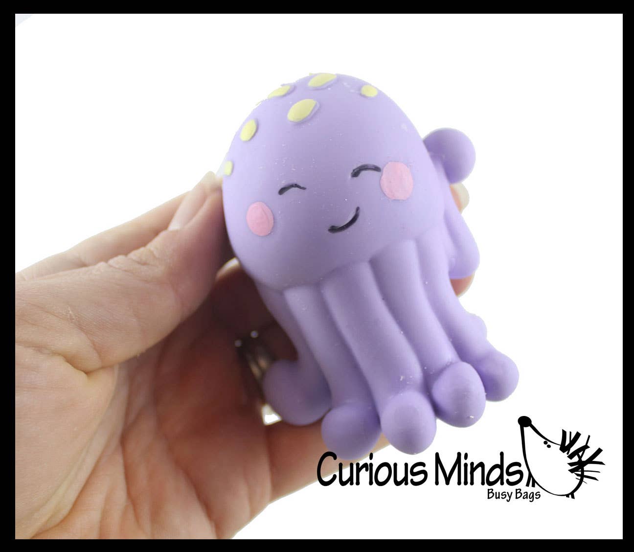 Curious Minds Toys - Vente Jouet mou – enfant et bébé - 1 boule anti-stress en forme de méduse remplie de crème pour chiens - Squishy6
