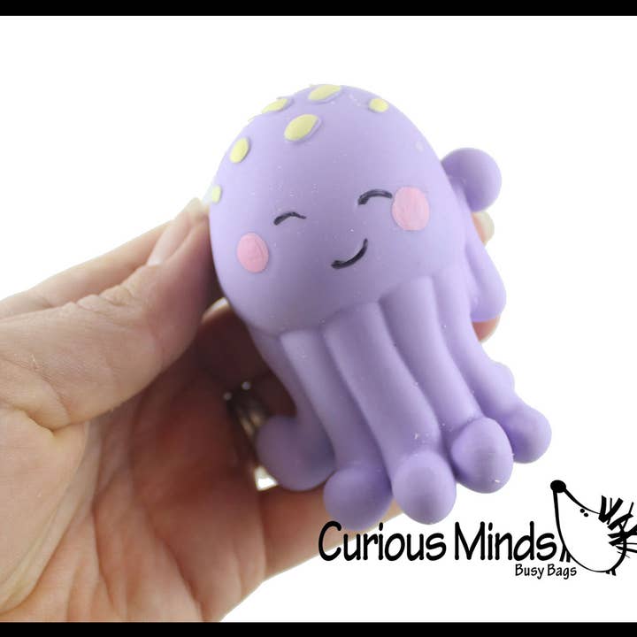 Curious Minds Toys - Vente Jouet mou – enfant et bébé - 1 boule anti-stress en forme de méduse remplie de crème pour chiens - Squishy6