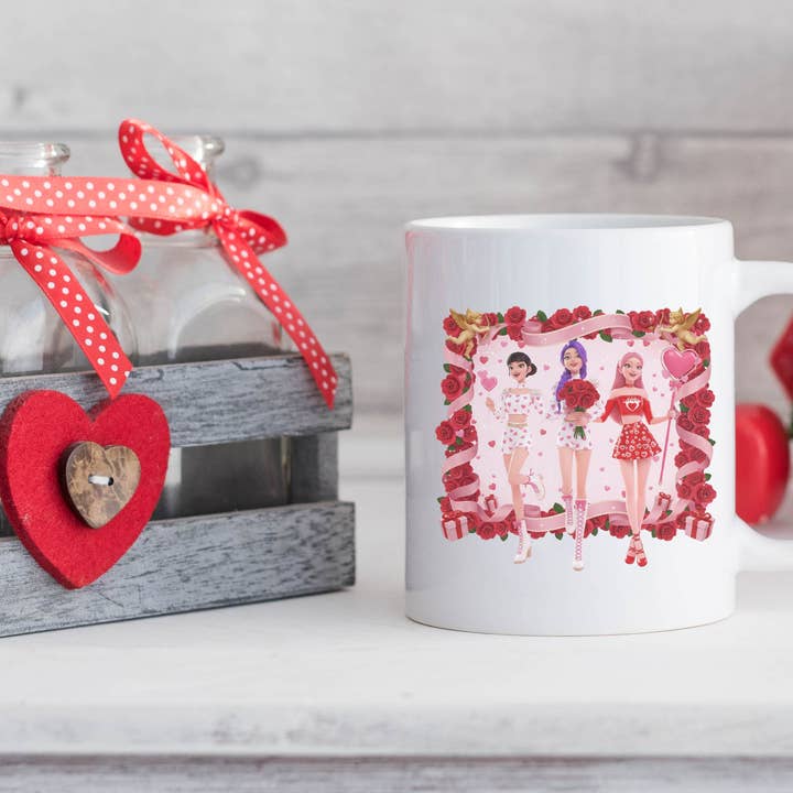 Caneca Huntrix Valentine Sweetheart, Caneca Amor Caçador de Demônios Kpop por atacado de Embrova