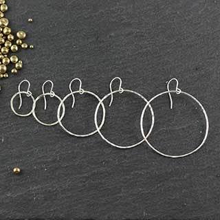 Hammered Just Rings Earrings : 5 sizes for wholesale by Zina Kao Exclusives